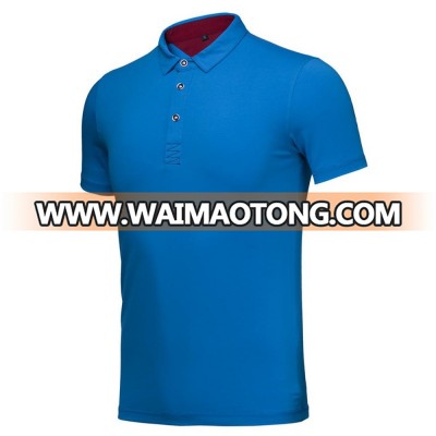 blue cotton spandex golf men high quality polo shirt