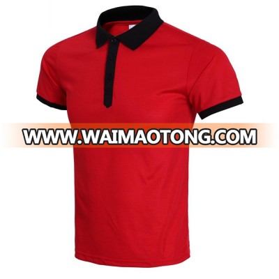 guangzhou wholesale two color combination blank shirt can custom logo uniform couples promotion polo shirt factory