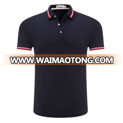 wholesale no moq custom embroidery company logo golf shirt navy blue man polo t-shirt