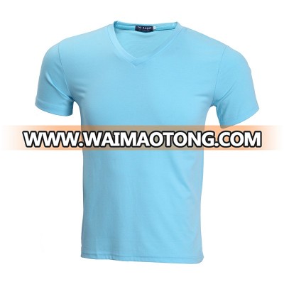 custom digital print fast delivery full colors wholesale blank cotton v neck shirts